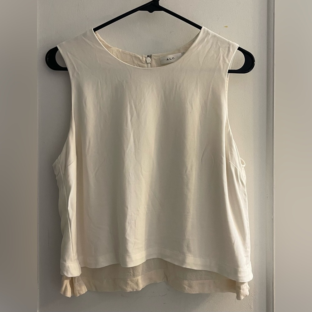A.L.C Cropped Layered Ivory/CreamTank Size 10